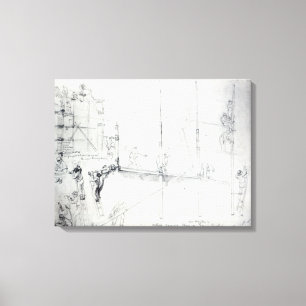 Baugerüste außerhalb des Craig House Leinwanddruck