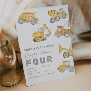 Baugewerbe 4. Geburtstag Einladung