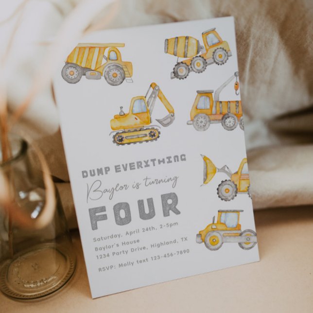 Baugewerbe 4. Geburtstag Einladung (Von Creator hochgeladen)