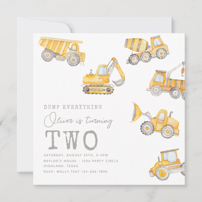 Baugewerbe Einladung zum Geburtstag | Bau (Vorderseite)