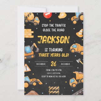 Baugewerbe Geburtstag Einladung Dump Truck Party