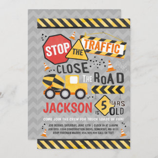 Baugewerbe Geburtstag Einladung Dump Truck Party
