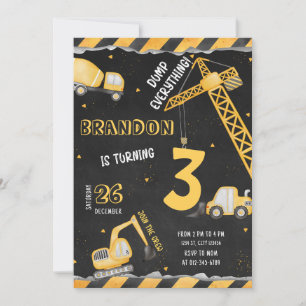 Baugewerbe Geburtstag Einladung Dump Truck Party