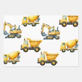 Baugewerbe, Gelbe Dampferpackpapier Geschenkpapier Set