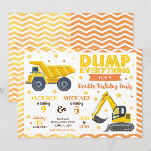 Baugewerbe Gemeinsame Geburtstagseinladung Geschwi Einladung