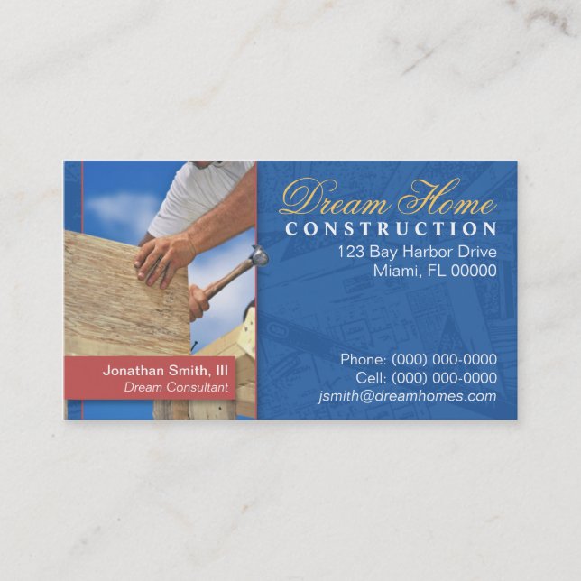 Baugewerbe-Karte Visitenkarte (Vorderseite)