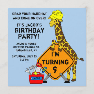 Baugiraffe Geburtstag Einladung