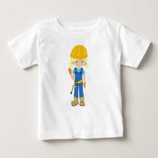 Baugürtel, Blonde Hair, Niedliches Mädchen, Hammer Baby T-shirt (Vorderseite)