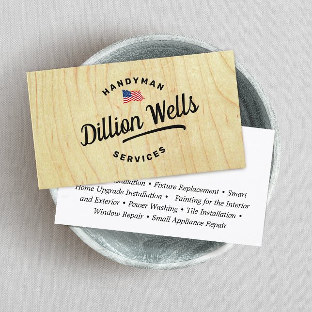 Bauhandyman Carpenter American Flag Visitenkarte (Von Creator hochgeladen)