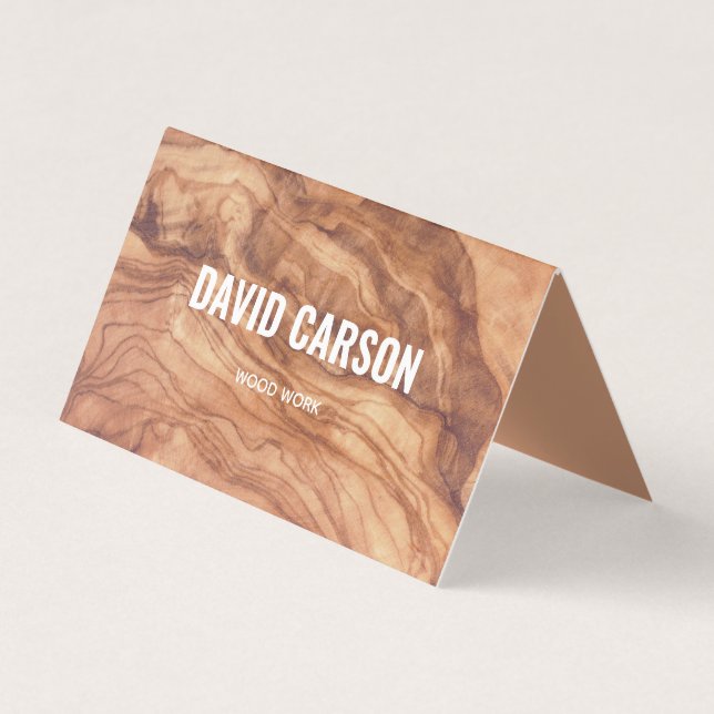 Bauhandyman QR-Code für Holzschnitzel Visitenkarten (Vorderseite)