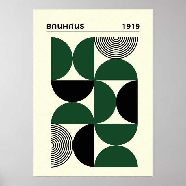 Bauhaus 1919 Geometric Circles Print, home decor Poster (Vorne)