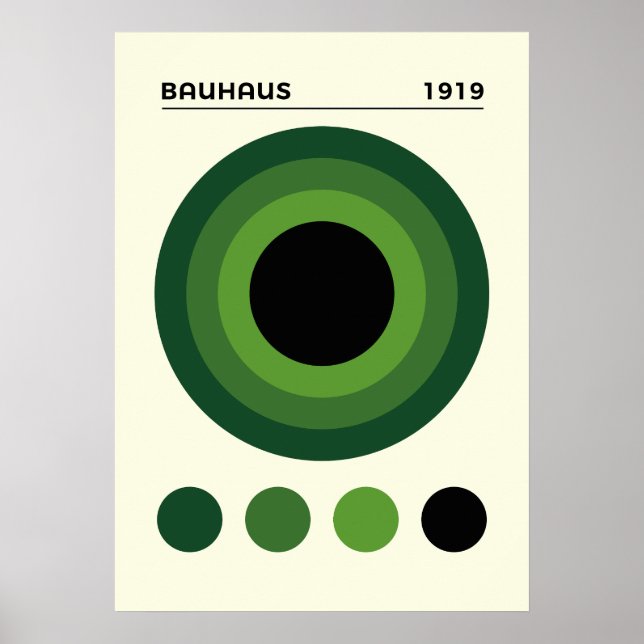 Bauhaus 1919 Konzentrische Kreise Kunst, Wohndekor Poster (Vorne)