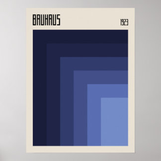 Bauhaus 1923 | Retro Design | Blue Shades Poster