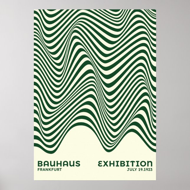 Bauhaus Abstrakte Wellen Wandkunst, für Wohnraumde Poster (Vorne)