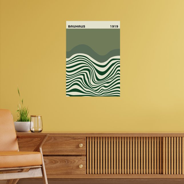 Bauhaus Abstrakte Wellen Wandkunst, Wohndekoration Poster (Wohnzimmer 2)