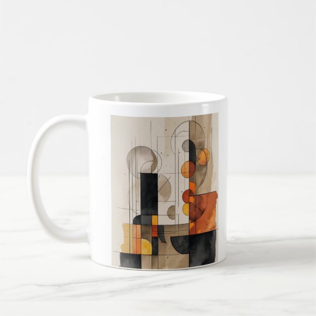 Bauhaus Aquarell abstrakte Tasse (Links)