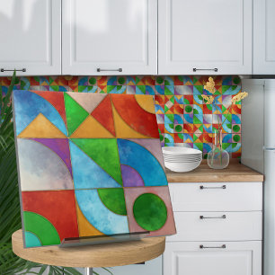 Bauhaus Aquarell geometrisch abstrakt N1 Fliese