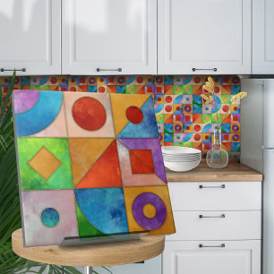 Bauhaus Aquarell geometrisch abstrakt N3 Fliese