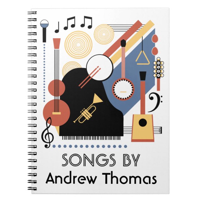 Bauhaus Band Personalisiertes Song-Buch Notizblock (Vorderseite)