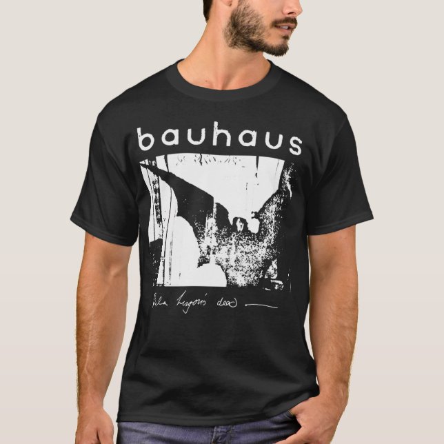 Bauhaus - Bat Wings - Bela Lugosis tote weiße Vin T-Shirt (Vorderseite)
