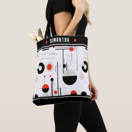 Bauhaus black and red geometric shapes composition