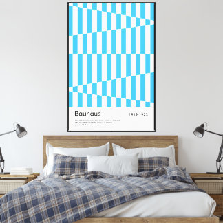 Bauhaus Blau Streifen Geometrischer Kunstdruck 192 Leinwanddruck