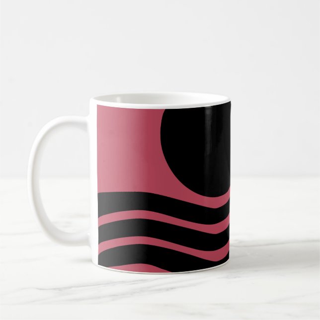 Bauhaus Deep Pink Abstrakt Kaffeetasse (Links)