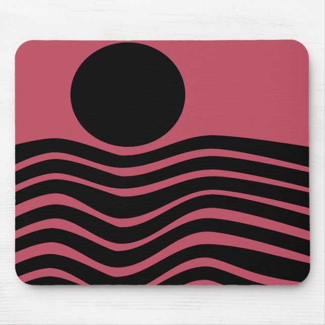 Bauhaus Deep Pink Abstrakt Mousepad (Vorne)