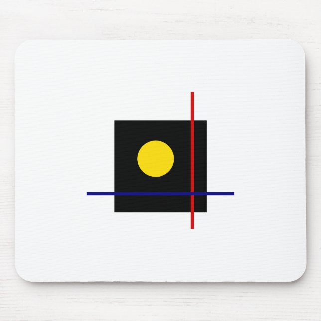 Bauhaus Design Geometrie Art Black Zusammensetzung Mousepad (Vorne)