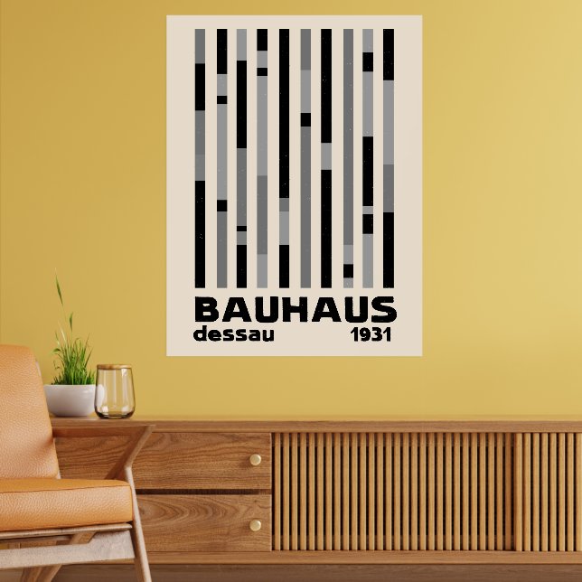 Bauhaus Dessau 1931 Modernistische Homage Black Cr Poster (Wohnzimmer 2)
