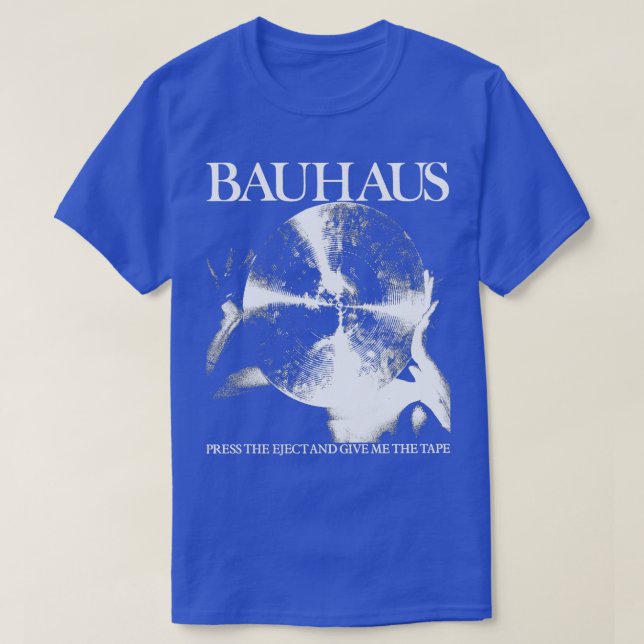 Bauhaus drückt das Objekt und gibt mir das Band T-Shirt (Design vorne)