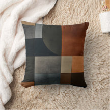 Bauhaus Erdiges Geometrisches Blockmuster Kissen