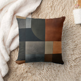 Bauhaus Erdiges Geometrisches Blockmuster Kissen