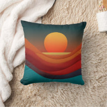 Bauhaus Erdiges Sonnenuntergangs-Wellen Abstract-W