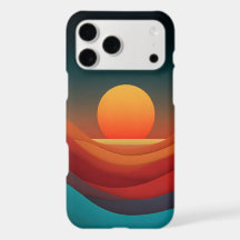Bauhaus Erdiges Sonnenuntergangs-Wellen-iPhone-Cas