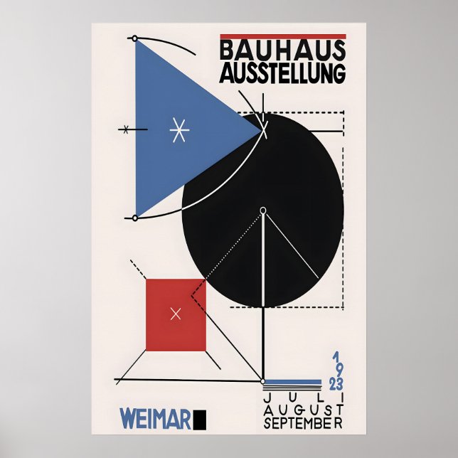 Bauhaus Exhibition Poster Geometric Abstract Art (Vorne)