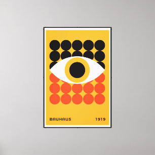 Bauhaus Eye Geometrischer Kunstdruck Orange 1919 Leinwanddruck