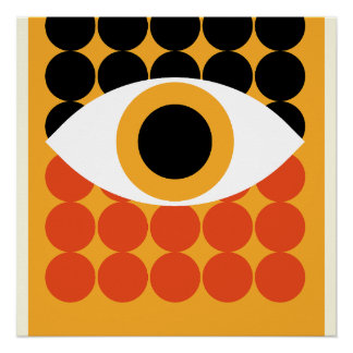 Bauhaus Eye Geometrischer Kunstdruck Orange 1919 Poster
