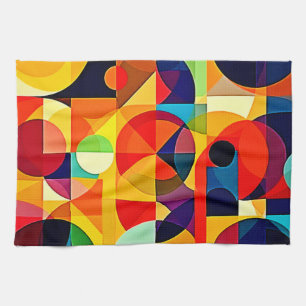Bauhaus-Farbgeometrie-Design Geschirrtuch