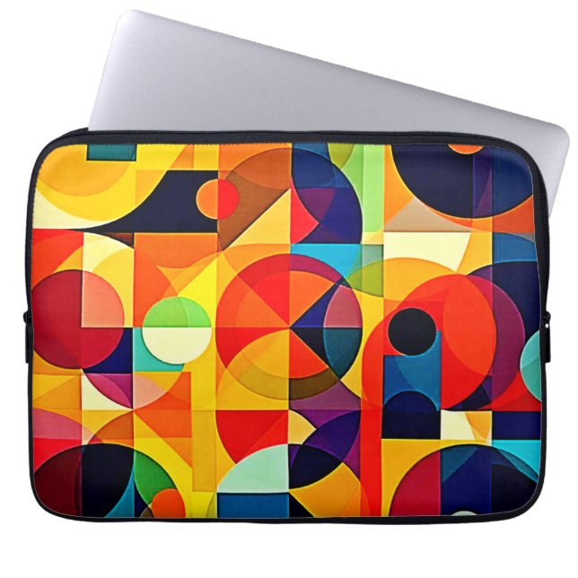 Bauhaus-Farbgeometrie-Design Laptopschutzhülle (Vorderseite)