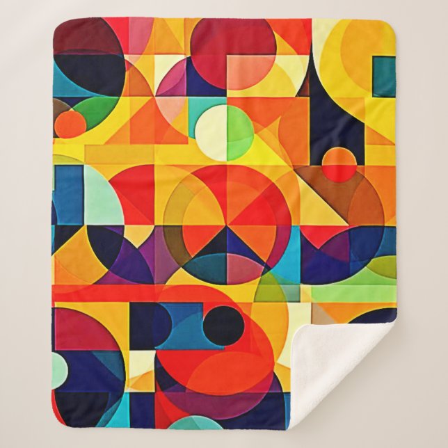 Bauhaus-Farbgeometrie-Design Sherpadecke (Vorderseite)