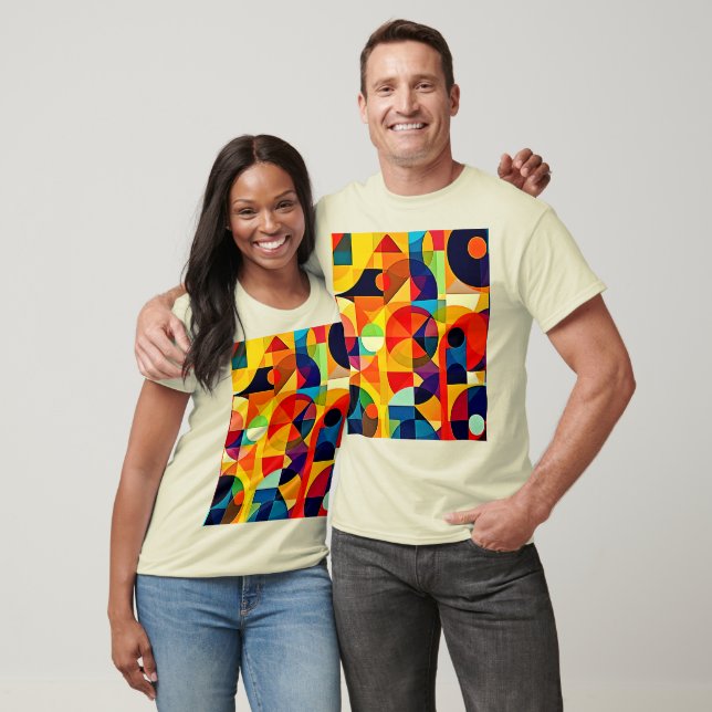 Bauhaus-Farbgeometrie-Design T-Shirt (Unisex)