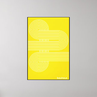 Bauhaus Gelb S-Kurve Linien Kunst Druck Fette Leinwanddruck