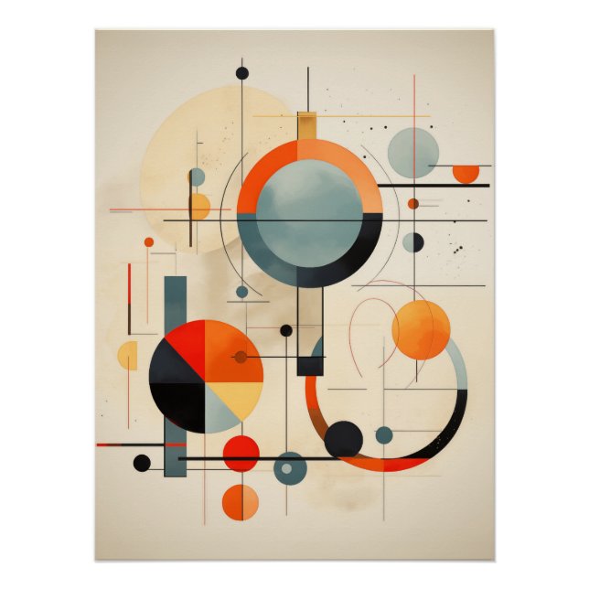 Bauhaus Geometric Abstract Composition Poster (Vorderseite)