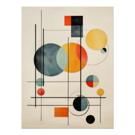 Bauhaus Geometric Abstract Composition Poster