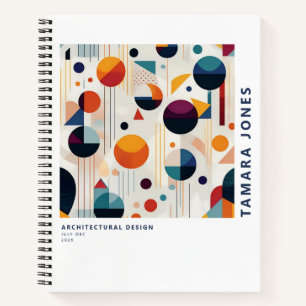 Bauhaus Geometric Abstrakt Pattern#5 ID1068 Notizbuch