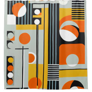 Bauhaus Geometric Design 01 perfekt für Duschvorhang
