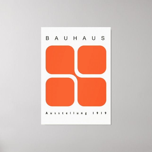 Bauhaus Geometric Poster Orange Retro Print Leinwanddruck (Vorderseite)