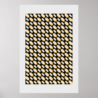 Bauhaus Geometric Seamless Pattern - Bold Black, W Poster