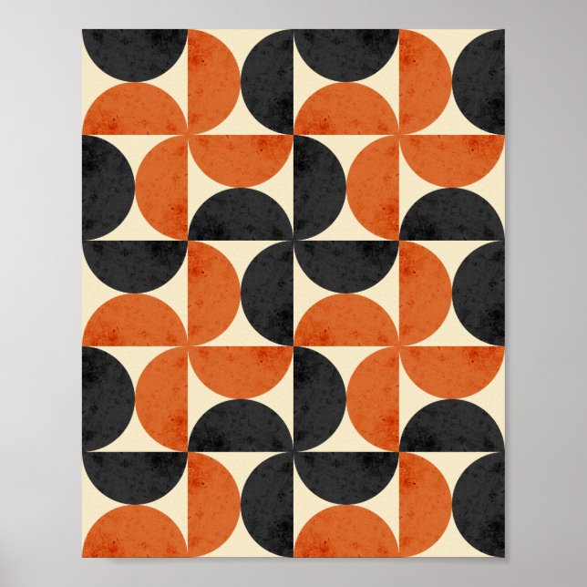 Bauhaus Geometric Textured Mid Century Modern  Poster (Vorne)